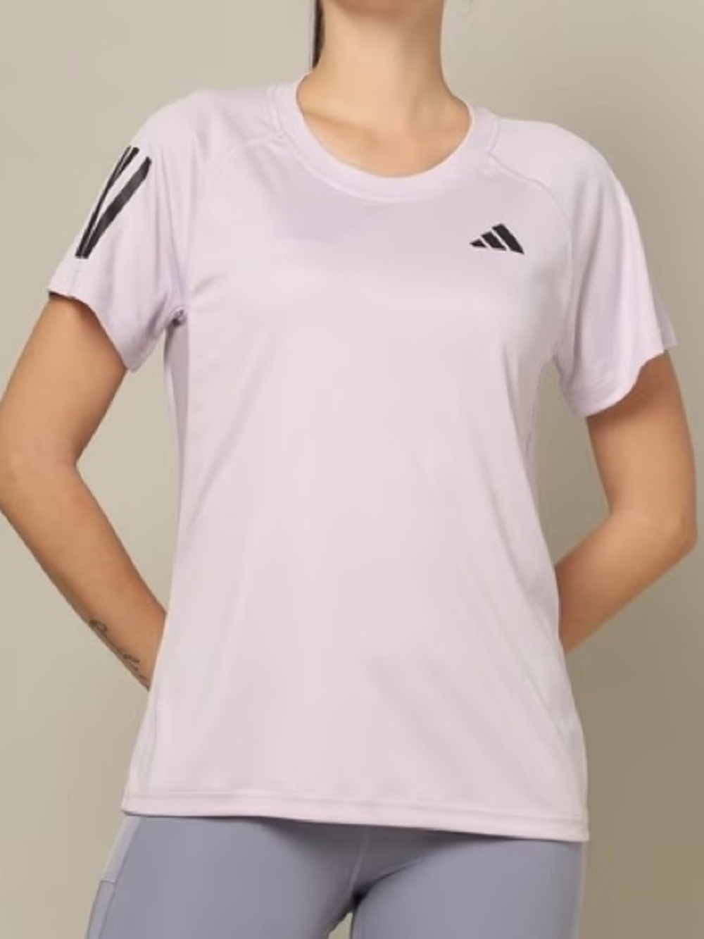 adidas women’s Lavender Short-Sleeve Athletic Tee